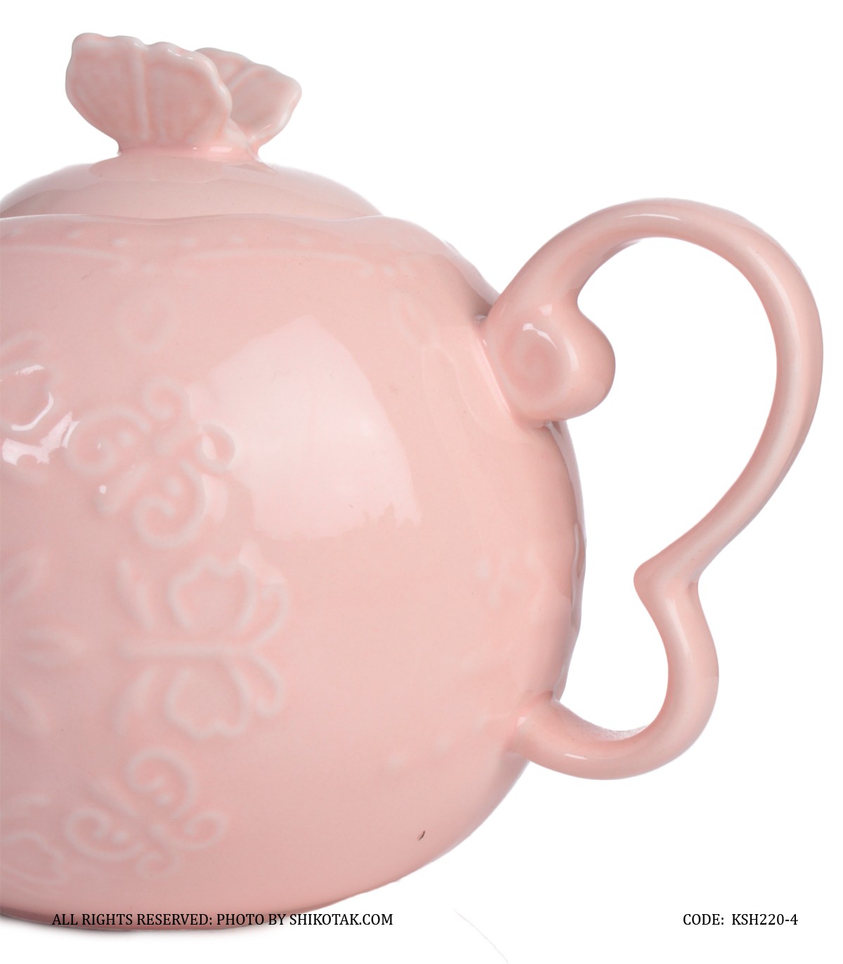 قوری انگلیش هوم صورتی طرح گل