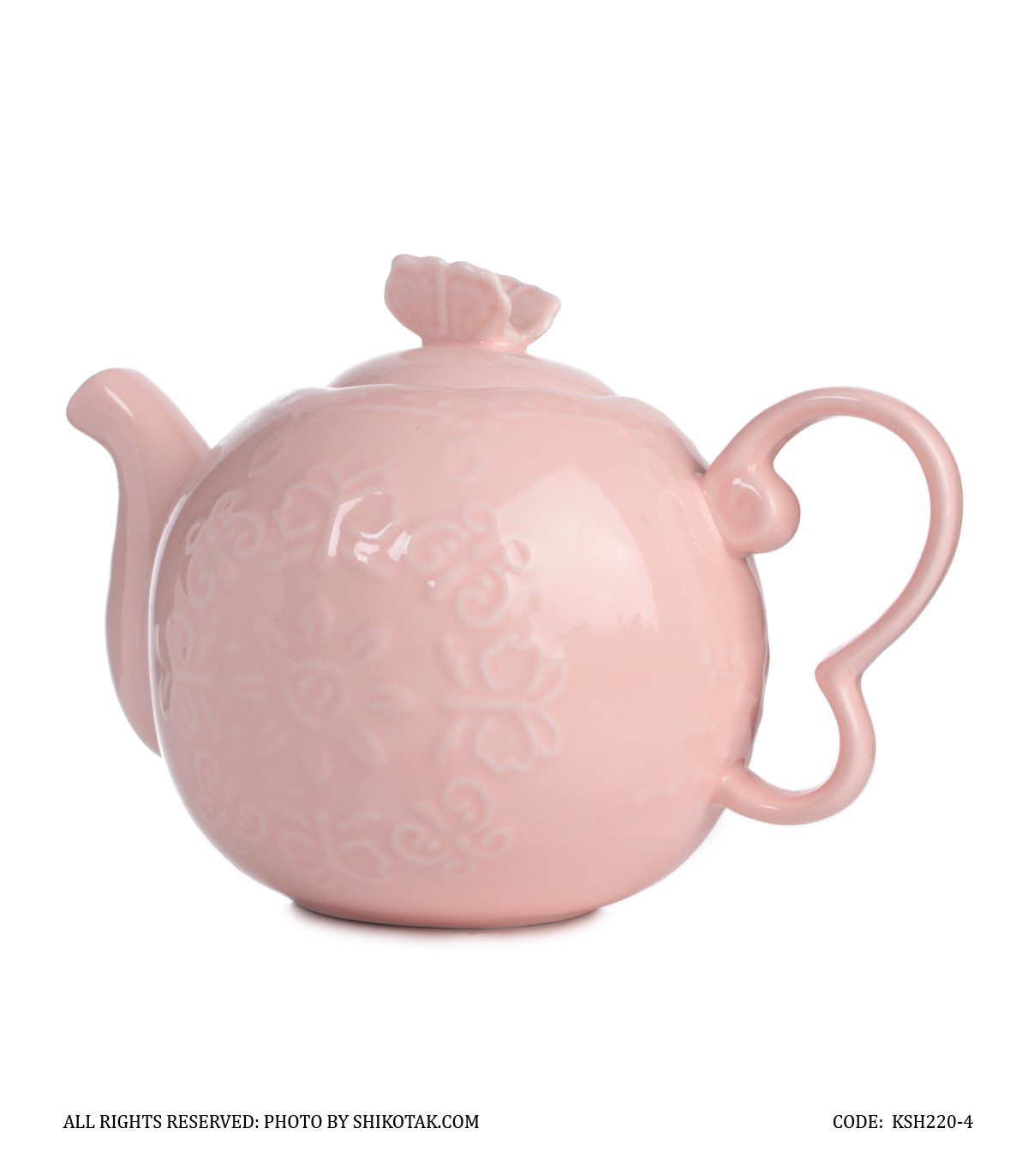 قوری انگلیش هوم صورتی طرح گل