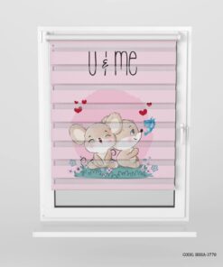 پرده زبرا اتاق کودک دخترانه طرح خرگوش مدل U Love Me