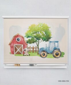 پرده شید اتاق کودک پسرانه طرح آسیاب بادی مدل Farm