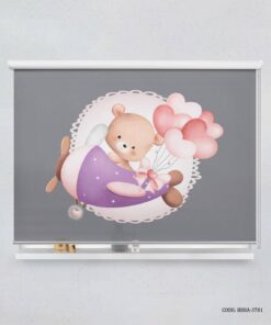 پرده شید اتاق کودک دخترانه طرح خرس مدل My Sweaty Bear