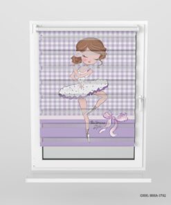 پرده زبرا یاسی اتاق کودک دخترانه طرح بالرین مدل Ballerina Style