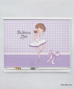 پرده شید یاسی اتاق کودک دخترانه طرح بالرین مدل Ballerina Style
