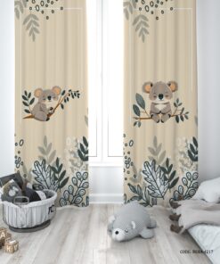 پرده پانچی دو تکه اتاق پسرانه طرح کوآلا مدل Koala