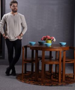 میز ناهارخوری چوبی چهارنفره کم جا  مدل سورنا