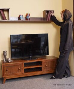 میز تلویزیون چوبی دو کشو طول 140 مدل ماهانا