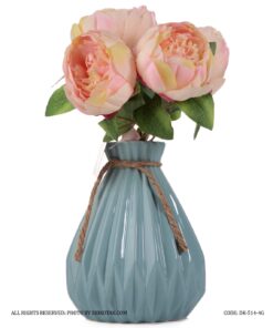 گلدان سرامیکی ریسمان دار آبی