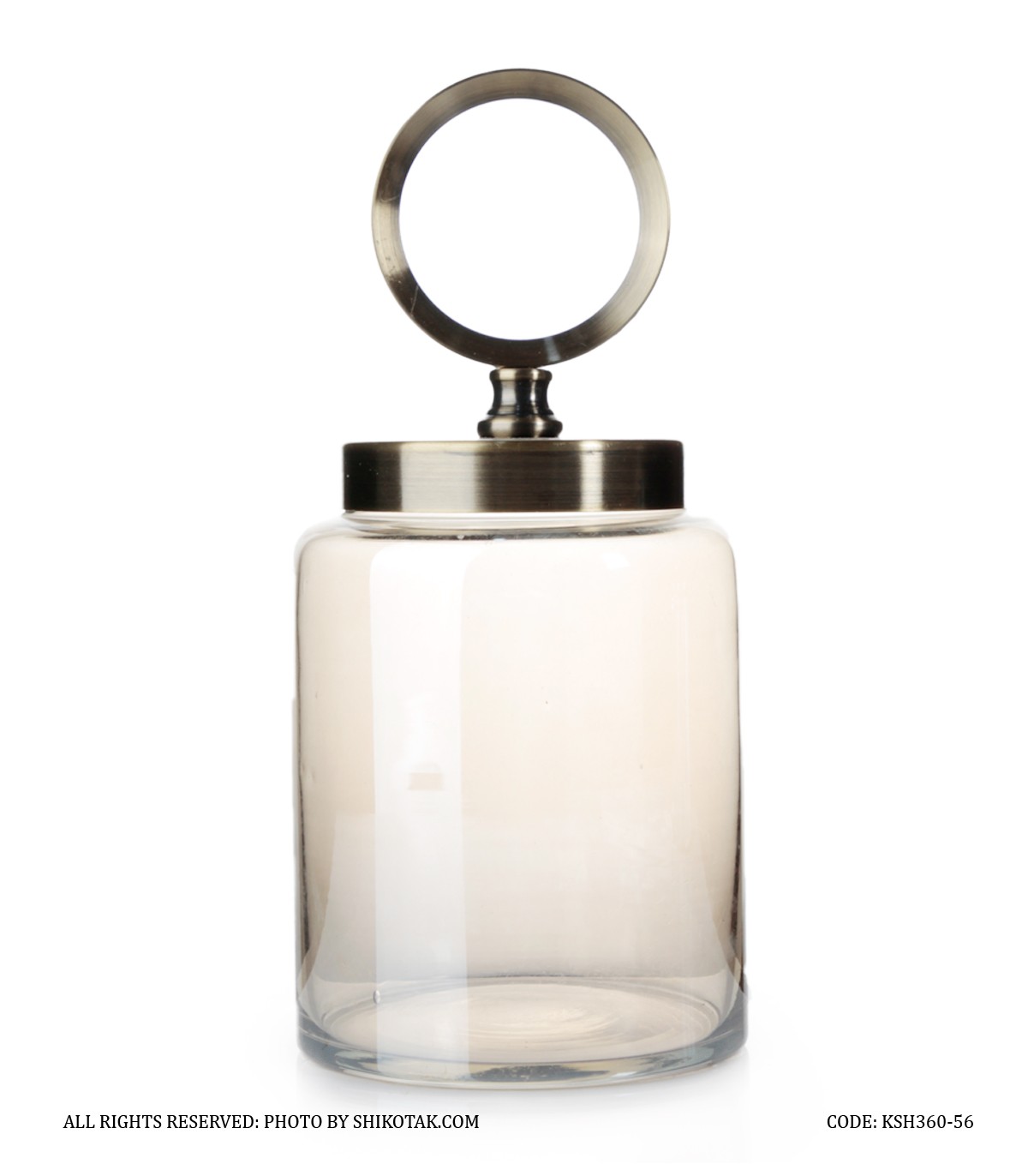 بانکه شیشه ای با درب فلزی دایره ای