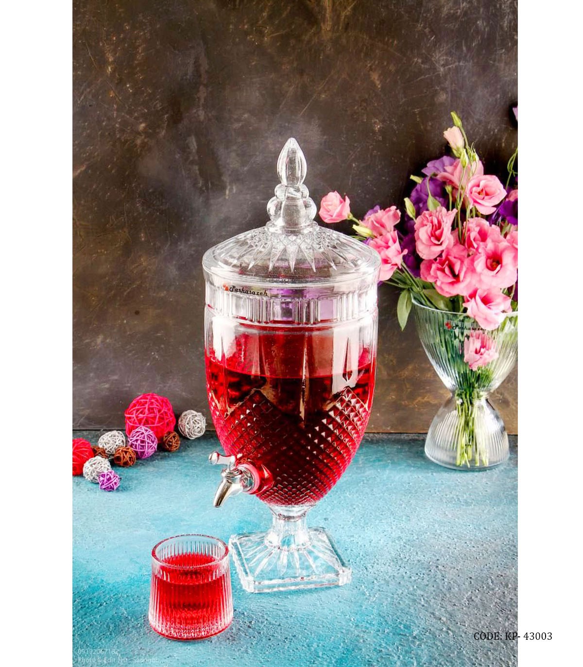 کلمن شیشه ای شفاف 5 لیتری مدل لانگ