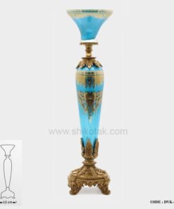 جا شمعی پایه برنز سلطنتی آبی سری 083