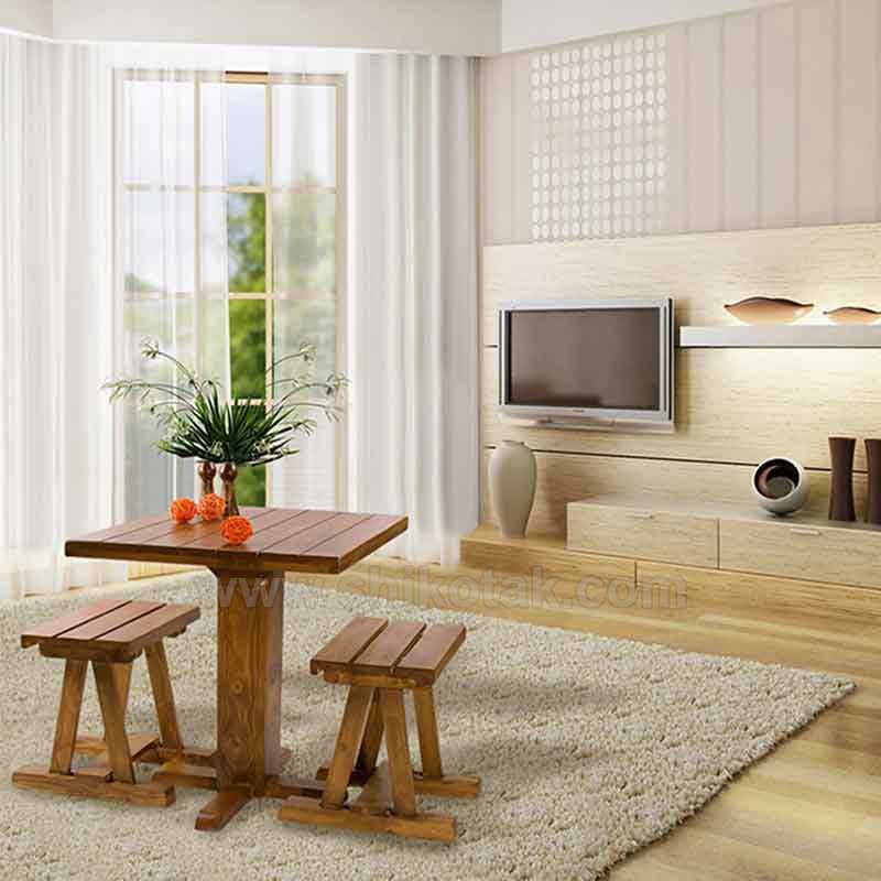 میز ناهارخوری دو نفره چوبی مستطیل سری 402