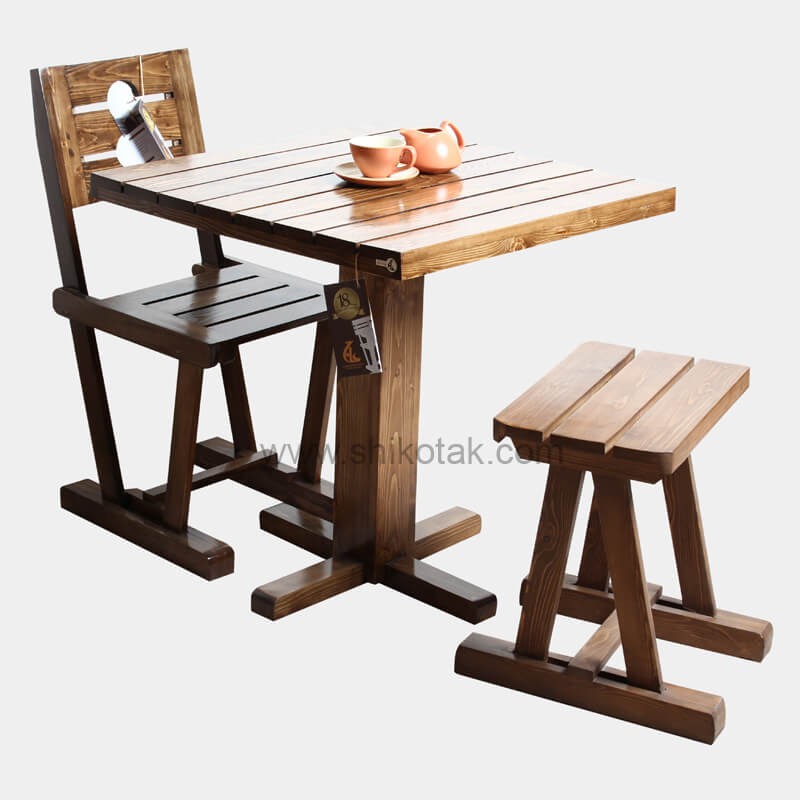 میز ناهارخوری دو نفره چوبی مستطیل سری 402