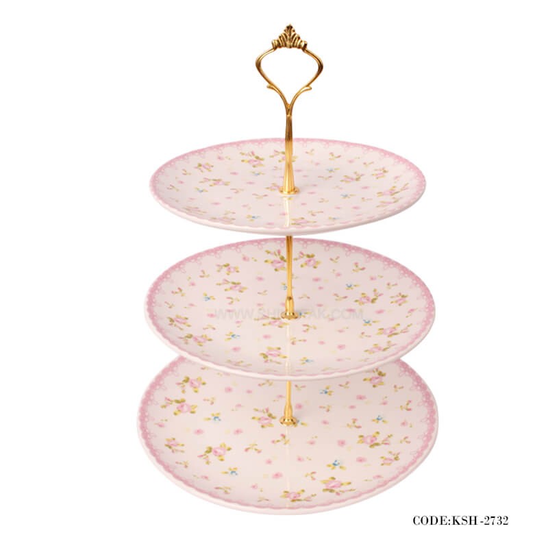 شیرینی خوری چینی دو طبقه طرح گلگلی