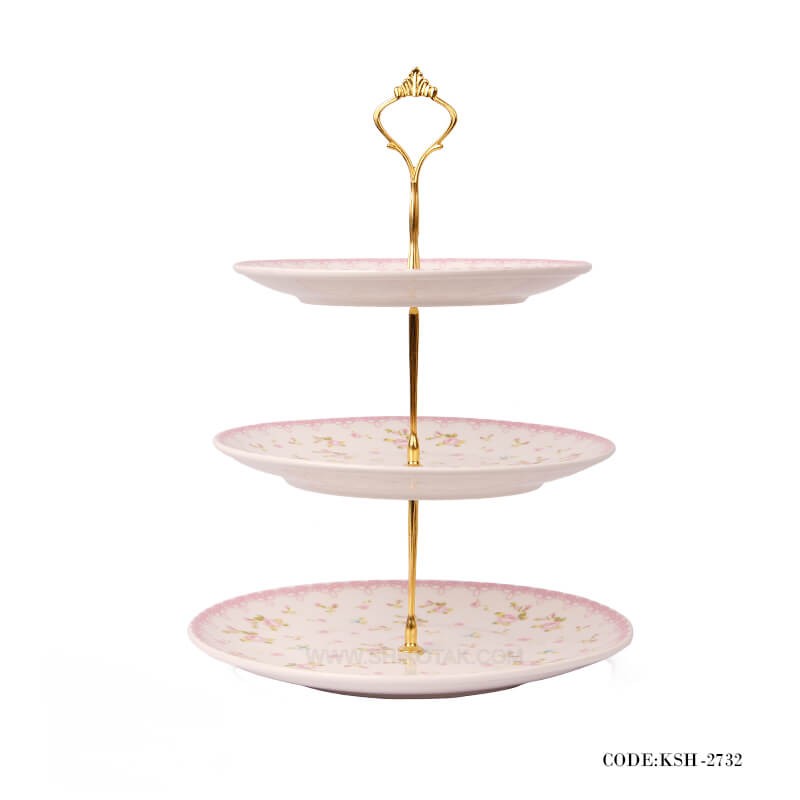 شیرینی خوری چینی دو طبقه طرح گلگلی